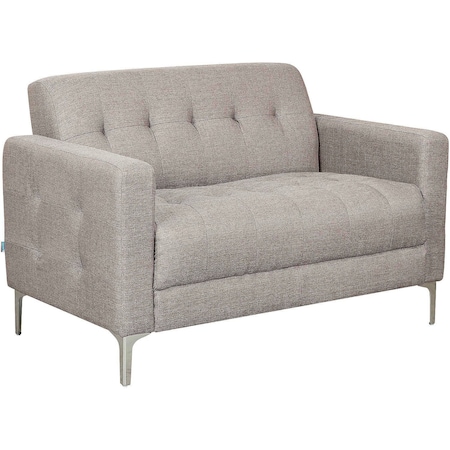 Global Industrial Upholstered Fabric Loveseat, Tan 695966TN